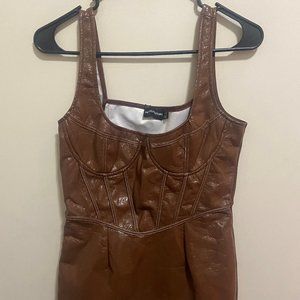 Brown Leather Dress